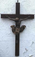 Brocante houten kruisbeeld 83 cm hoog, Ophalen of Verzenden