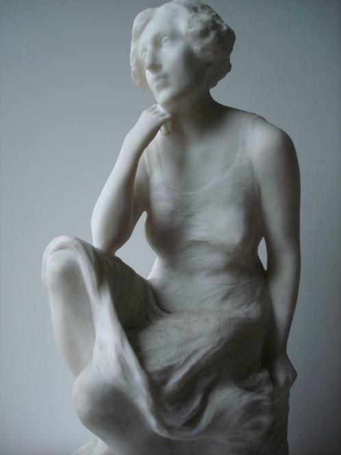 B. TUERLINCKX Mechelen 1927 Carrara marmer beeld danseres, Antiquités & Art, Art | Sculptures & Bois, Enlèvement