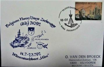 FDC SCHEPEN- DUITSLAND- MINENSUCHBOOT ULM, Enlèvement ou Envoi, Affranchi, Autres thèmes