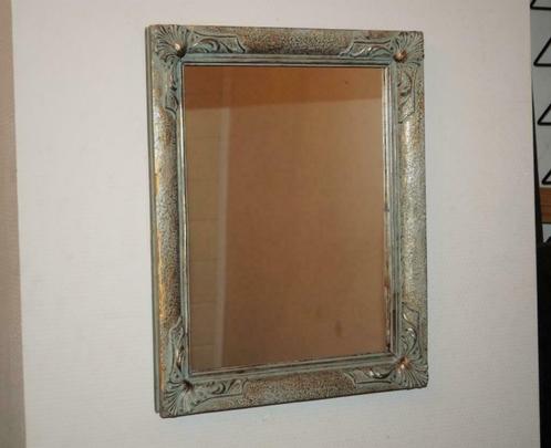Nieuwe aankomst Salie buurman ② oude brocante spiegel met groen gouden kader 49 x 37 — Woonaccessoires |  Spiegels — 2dehands