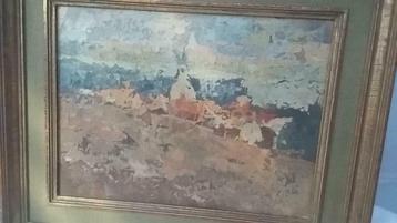 schilderij dorpszicht  beschikbaar voor biedingen