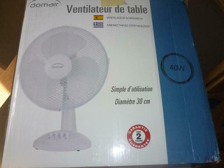 2 VENTILATEURS DE TABLE  40 W - D'OCCASION, Electroménager, Climatiseurs, Utilisé, Ventilateur de Table ou au Sol, Moins de 60 m³