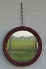 miroir rond antique unique, Antiquités & Art, Enlèvement ou Envoi, Rond, Moins de 50 cm
