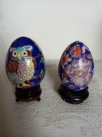 Deux  œufs  décoratifs Chinois en métal  cloisonné 70/80s, Antiquités & Art, Antiquités | Bronze & Cuivre, Enlèvement ou Envoi