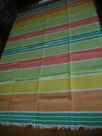 Nappe en lin à rayures colorées, Maison & Meubles, Enlèvement ou Envoi, Comme neuf, Jaune, Nappe ou Toile cirée