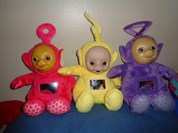 Drie Teletubbies knuffels met animatie, Enlèvement ou Envoi, Comme neuf