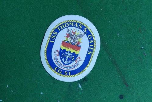 Sticker en/of brouchure van USS Thomas S Gates CG51, US Navy, Collections, Objets militaires | Général, Marine, Enlèvement ou Envoi