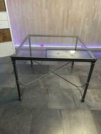 Vierkante smeedijzeren tafel 1mx1m antracietgrijs, Glas, 60 cm of meer, Gebruikt, 75 cm of meer