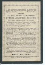 RP Petrus Josephus Geuens 1871-1893  Moll, Carte de condoléances, Envoi
