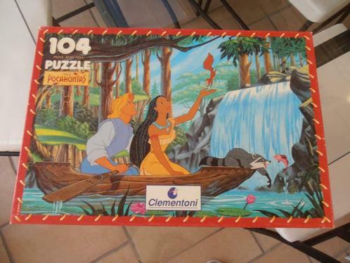 Puzzle "Pocahontas" 104 pièces – CLEMENTONI (vintage), Kinderen en Baby's, Speelgoed | Kinderpuzzels, Gebruikt, 2 tot 4 jaar, Meer dan 50 stukjes