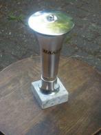 bier beker Haacht aluminium  met deksel marmer sokkel, Ophalen of Verzenden, Gebruikt