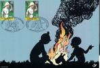Tintin au Congo - 2001- 2 timbres sur carte A5, Tintin, Enlèvement ou Envoi, Neuf