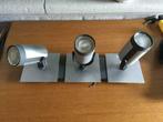 moderne plafondlamp Philips met 3 kantelbare spots, Halogeen, Gebruikt, Metaal of Aluminium, Ophalen of Verzenden