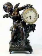 Bronze * L & F Moreau * horloge avec putti / ange