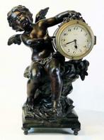 Bronze * L & F Moreau * horloge avec putti / ange, Antiquités & Art, Enlèvement ou Envoi