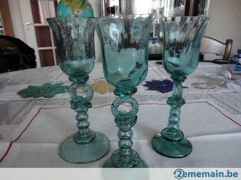 3 petits verres Murano 1900 soufflés à la bouche - rares, Antiquités & Art, Art | Autres Art, Enlèvement