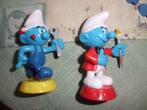 2 SMURFEN / SMURF op sokkel +/_ 8cm, Verzamelen, Smurfen, Nieuw, Ophalen of Verzenden, Poppetje, Figuurtje of Knuffel