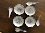 Set van 4 rijstkommetjes met lepel in Chinees porselein, Ophalen of Verzenden