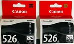 2 Originele Canon CLI-526BK inktcartridges zwart.  Dit type, Nieuw, Cartridge, Canon, Ophalen of Verzenden