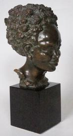 Afrikaans bronzen buste - Zwarte glimlach van Jenny Lorrain, Antiek en Kunst, Ophalen