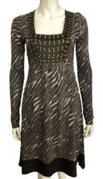 Jurk van laurel. - FR 38, Kleding | Dames, Maat 38/40 (M), Bruin, Zo goed als nieuw, Knielengte