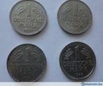 4 munten van 1 deutsche mark RFA 1950 D, 70 F, 71 G en 88 F, Postzegels en Munten, Munten | Europa | Euromunten, Ophalen of Verzenden