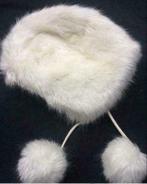 H&M pompon muts imitatiebont wit meisje pels, Muts, Meisje, Ophalen of Verzenden, Zo goed als nieuw