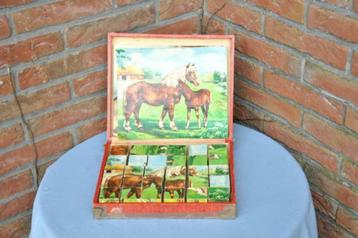 §ancienne boite de cube puzzle en bois, Antiquités & Art, Enlèvement ou Envoi