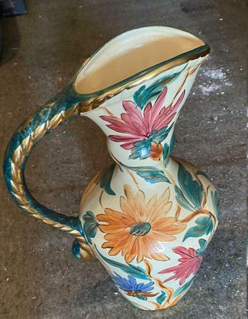 Cruche faience peint main Jemappes, Enlèvement ou Envoi