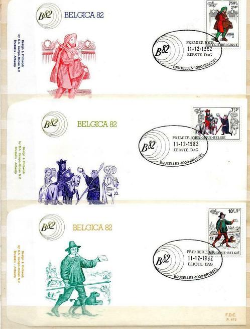 Année 1982 : FDC 2071-2076 - Belgica 82 - Obli. Bruxelles, Postzegels en Munten, Postzegels | Europa | België, Ophalen of Verzenden