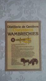 Collectors item: Distillerie Genièvre Claeyssens Wambrechies, Folder, Ophalen of Verzenden, Zo goed als nieuw
