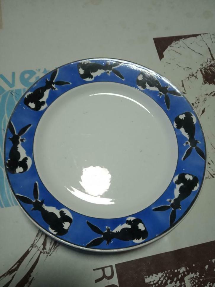 Set stenen borden - retro, Huis en Inrichting, Keuken | Servies, Gebruikt, Bord(en), Overige stijlen, Aardewerk, Ophalen of Verzenden