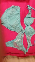 Marie Jo set turquoise gewone slip M, tanga L, BH FR 95B, Ophalen of Verzenden, Marie Jo, BH, Overige kleuren