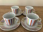 4 Nieuwe koffiekoppen + schoteltjes (zn3338), Ophalen of Verzenden, Nieuw, Overige stijlen, Kop(pen) en/of Schotel(s)