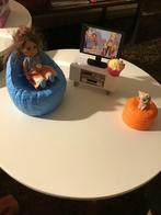 Woonkamer pop(zetel, popje, tv, popcorn, proefje en poesje), Kinderen en Baby's, Ophalen, Zo goed als nieuw, Barbie