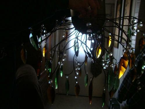 Lustre avec bulles de verre colorées et éclairage LED, Antiquités & Art, Antiquités | Verre & Cristal, Enlèvement