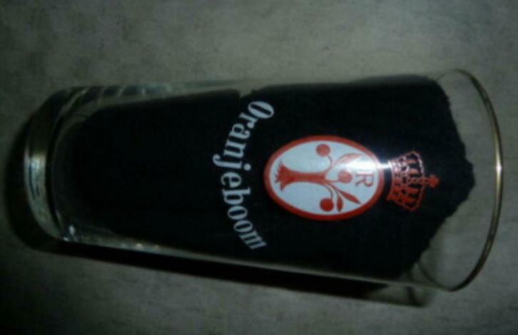 #B bier glas ORANJEBOOM ' boerke ; geen ribbels ' 25cl, Verzamelen, Glas en Drinkglazen, Gebruikt, Bierglas, Ophalen of Verzenden