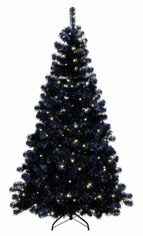 Zwarte Kerstboom 2.10m Incl. Ledverlichting Met 400 Led's, Diversen, Kerst, Nieuw, Ophalen of Verzenden