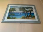 Mediterraan schilderij gesigneerd Julien 76.5cm x 55.5, Antiek en Kunst, Verzenden