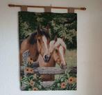 Gobelin wandtapijt met paarden., Antiek en Kunst, Curiosa en Brocante, Ophalen of Verzenden