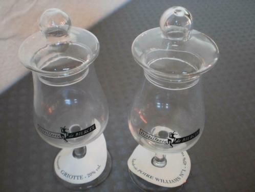 2 glaasjes van Distillerie de Biercée, Verzamelen, Biermerken, Zo goed als nieuw, Glas of Glazen, Overige merken, Ophalen of Verzenden