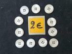 set van 11 knopen 17 mm wit 4 gaats B11174, Hobby en Vrije tijd, Naaien en Fournituren, Ophalen of Verzenden, Nieuw, Knoop of Knopen