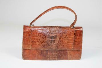 sac à main vintage en cuir de crocodile, Enlèvement ou Envoi, Femmes