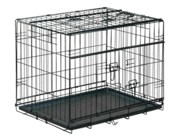 Hondenbench Met Schuifdeuren Zwart XXL, Dieren en Toebehoren, Hondenhokken, Nieuw, Hondenkennel, 65 tot 100 cm, 110 cm of meer