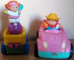 Fisher Price Little People - voiture rose/ auto + 2 person., Utilisé, Sonore, Enlèvement ou Envoi