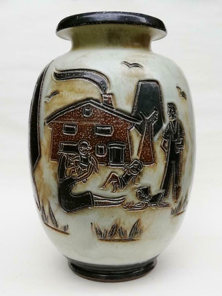 Studio Guerin - grote vaas - steengoed - gift voor minister, Antiek en Kunst, Curiosa en Brocante, Ophalen of Verzenden