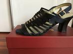 Belles chaussures Mario Giardini - cuir / tissu - bleu - 38, Bleu, Enlèvement ou Envoi, Sandales et Mûles, Neuf