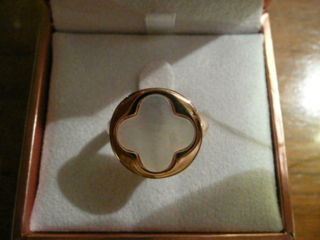 "BRONZALLURE" bague Alba nacre plaqué or 18K, Enlèvement ou Envoi, Comme neuf, Or, Or