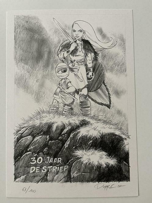 Libris prent midgard gesigneerd op 100 ex 30 jaar de striep, Collections, Personnages de BD, Neuf, Image, Affiche ou Autocollant