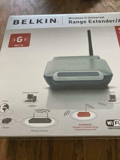 Belkin range extender/ access point nieuw, Computers en Software, Netwerk switches, Nieuw, Ophalen of Verzenden